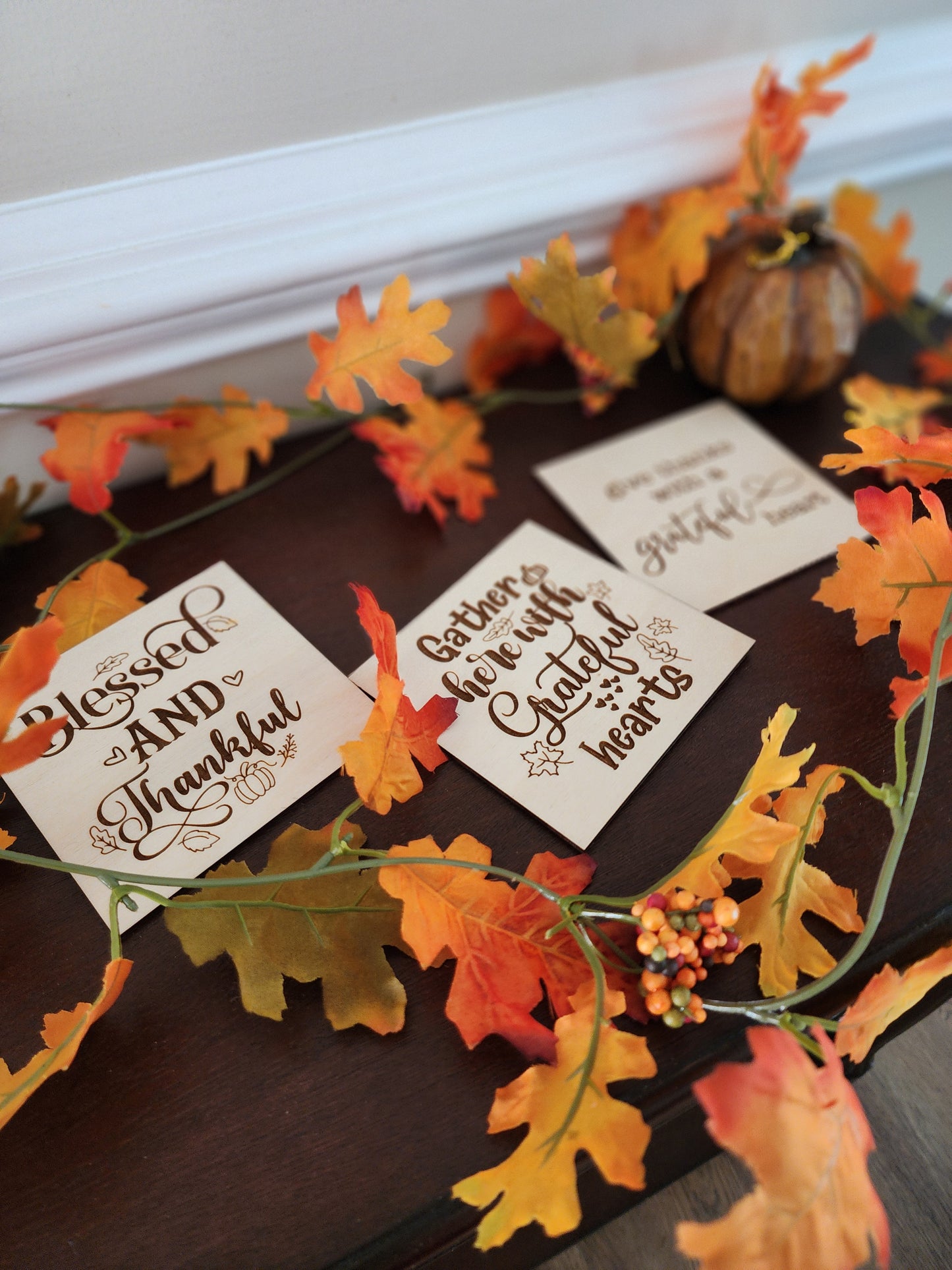 Interchangeable Insert - Gather Here with Thankful Hearts