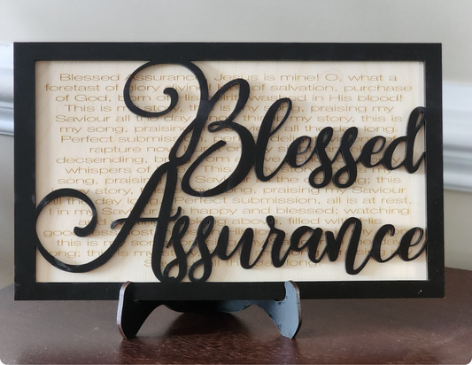 Blessed Assurance Hymn Sign – Christian Wall Decor Featuring the Beloved Hymn by Fanny Crosby