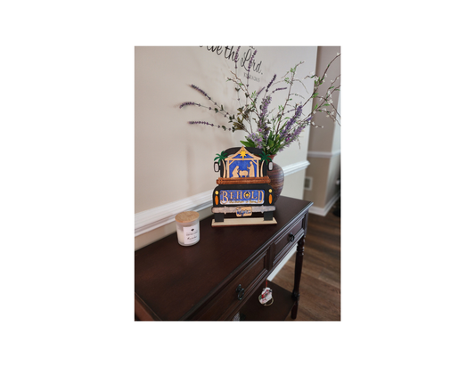 Behold – A Savior Is Born Interchangeable Christmas Add-On | Handmade Nativity Set | Christian Faith Holiday Décor | Hand-Painted Wooden Insert