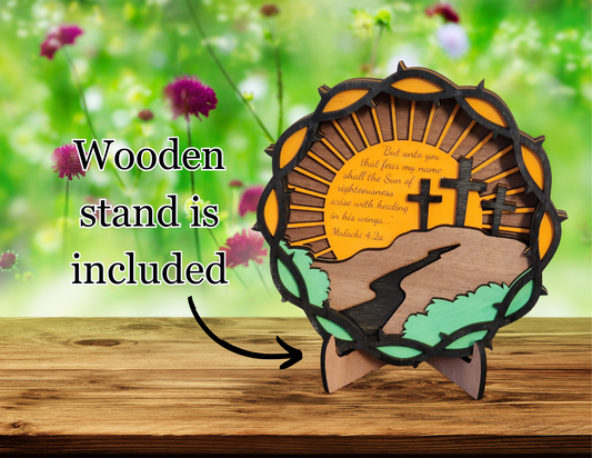 Calvary at Sunrise Wooden Sign