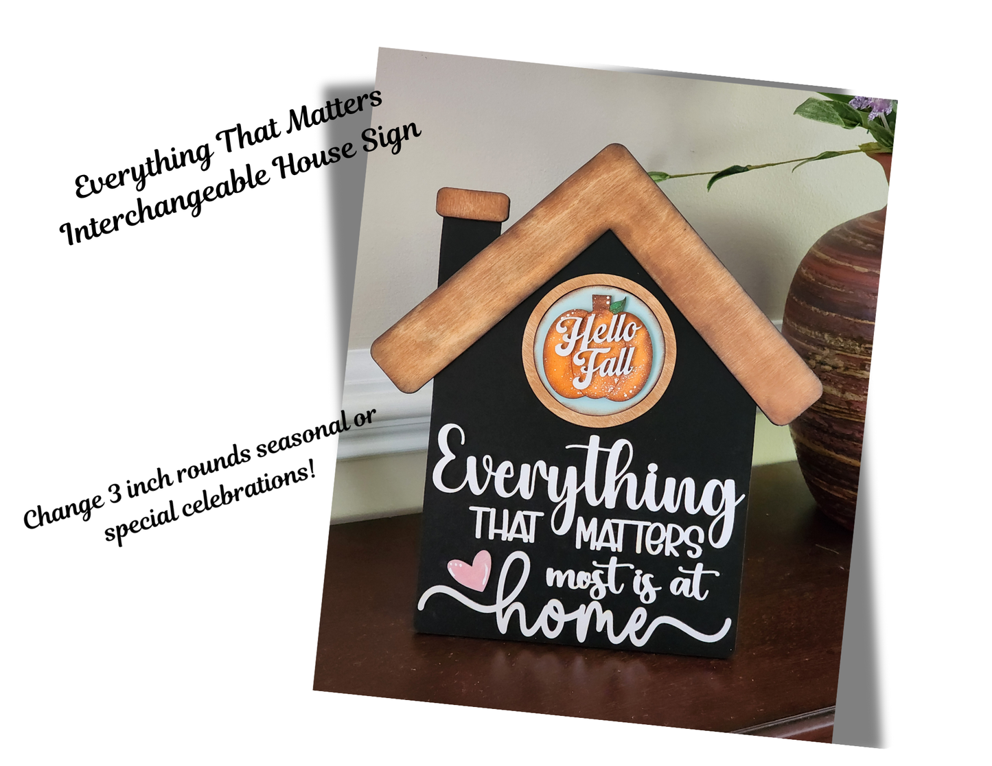 Everything That Matters Is at Home | Handmade Interchangeable Farmhouse Sign