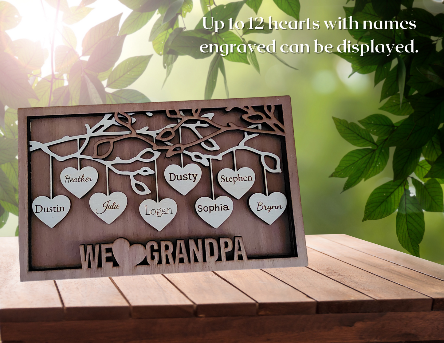 Dad "Hanging Hearts" Family Tree