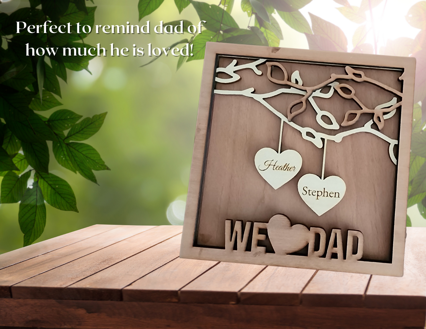 Dad "Hanging Hearts" Family Tree