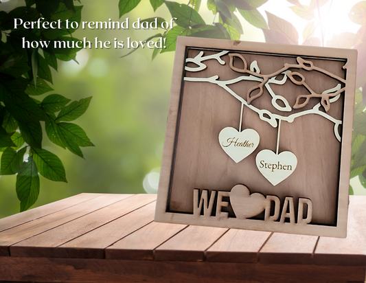 Dad "Hanging Hearts" Family Tree