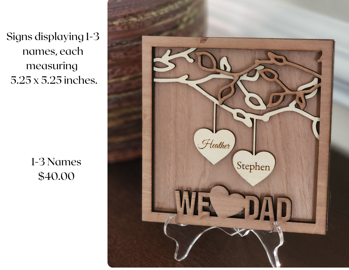 Dad "Hanging Hearts" Family Tree