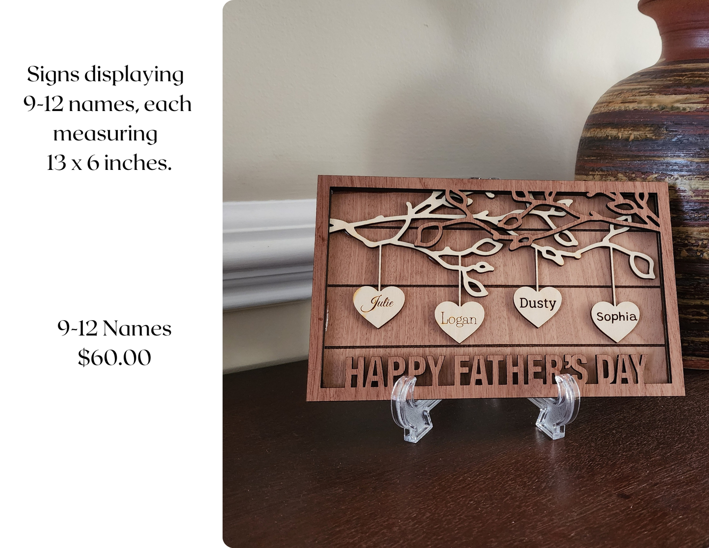 Dad "Hanging Hearts" Family Tree