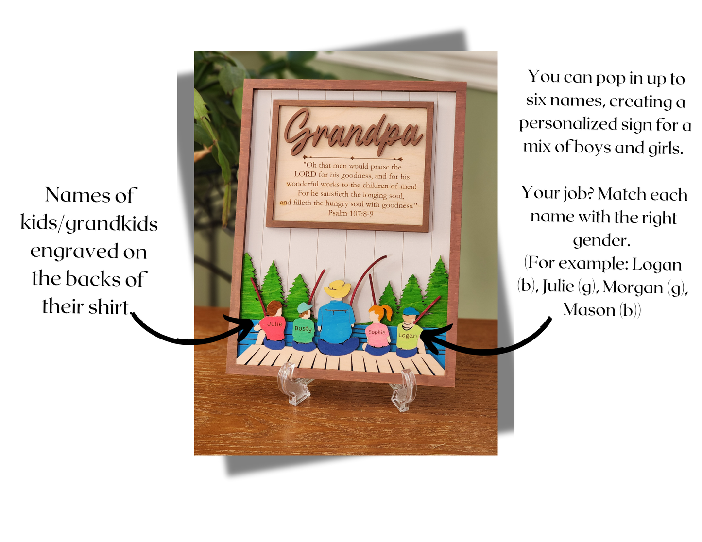 Fishing Wooden Family Sign