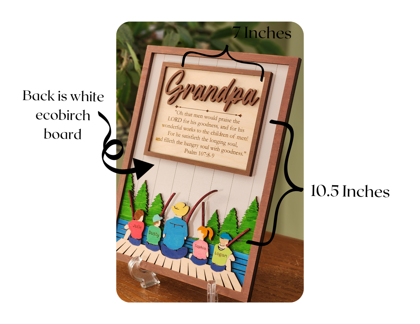Fishing Wooden Family Sign
