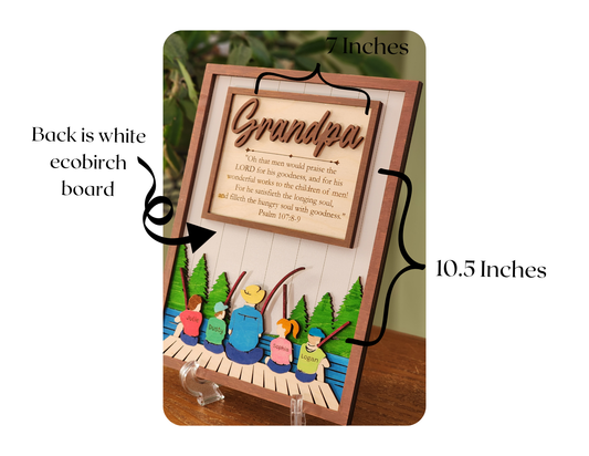 Fishing Wooden Family Sign