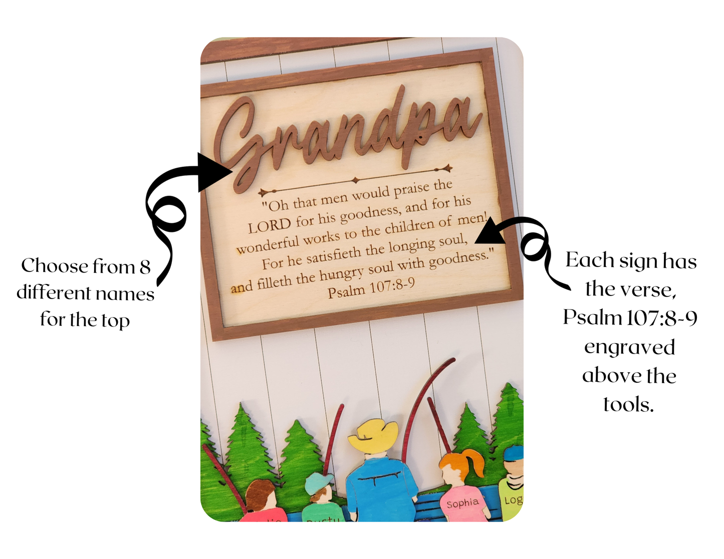 Fishing Wooden Family Sign
