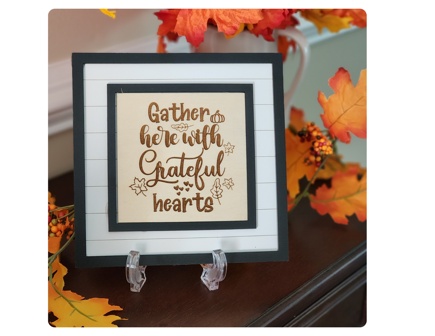 Interchangeable Insert - Gather Here with Thankful Hearts