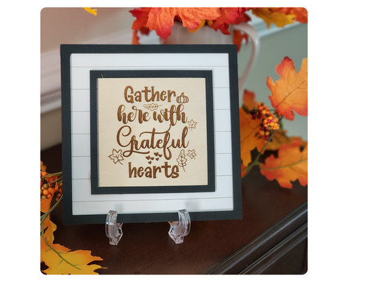 Interchangeable Insert - Gather Here with Thankful Hearts