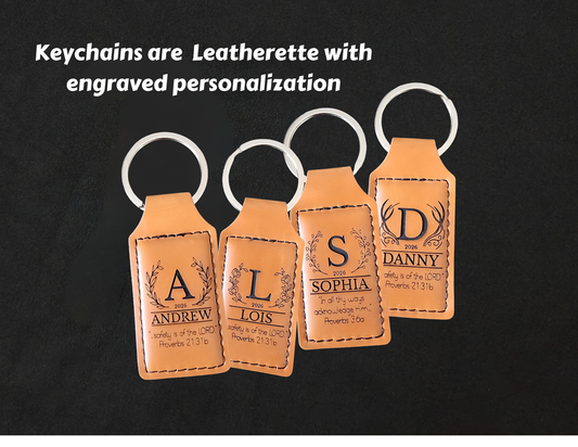 Personalized Leatherette Keychain – Custom Logo, Name or Message