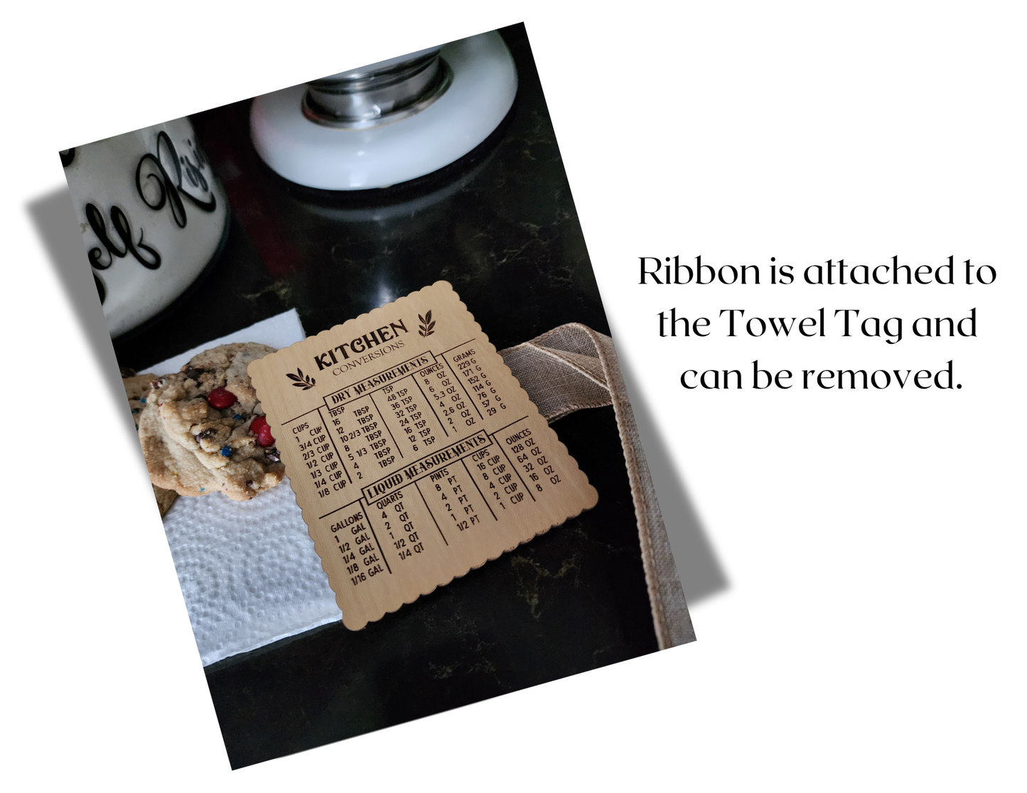 Handmade Wooden Kitchen Conversion Towel Tag