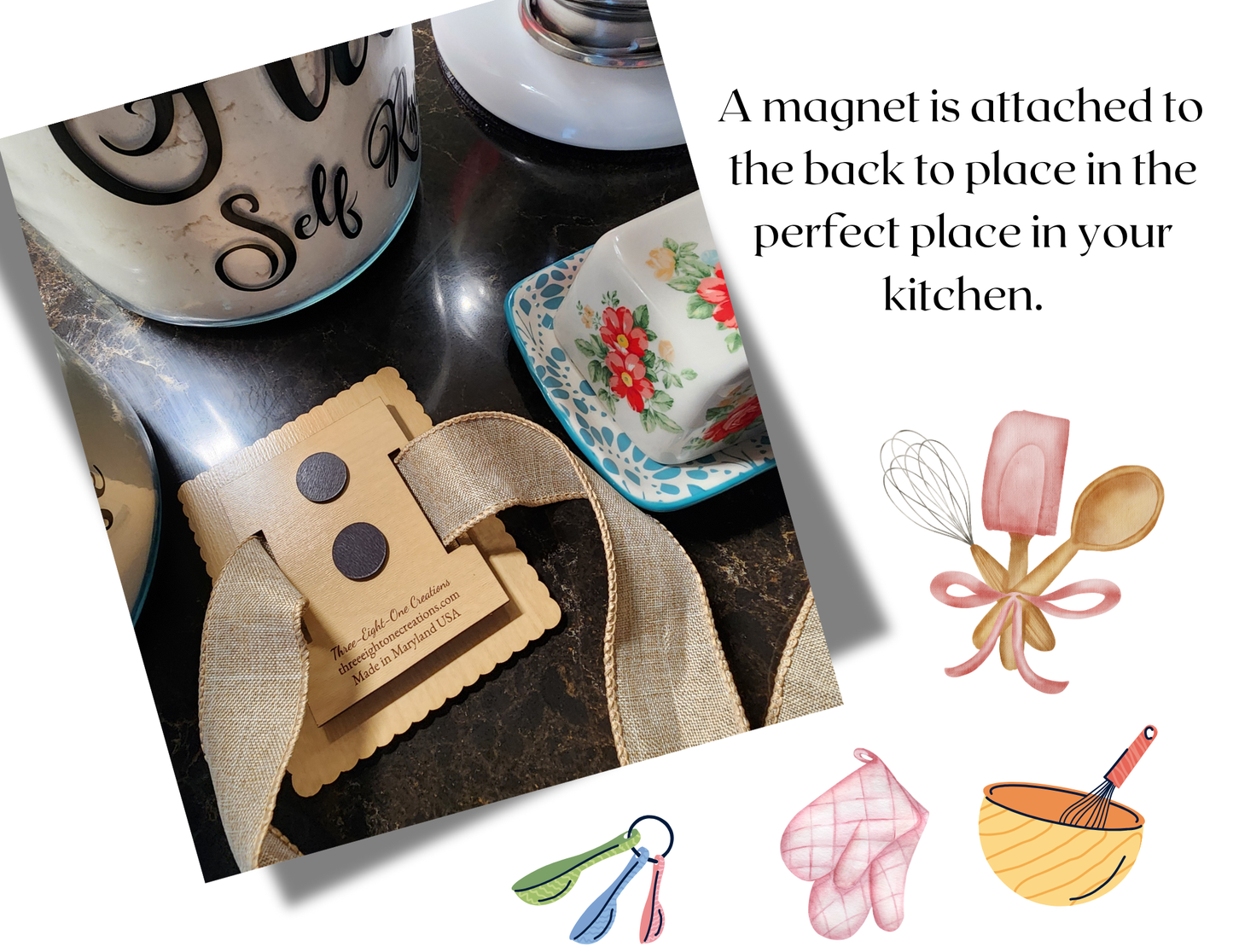 Handmade Wooden Kitchen Conversion Towel Tag