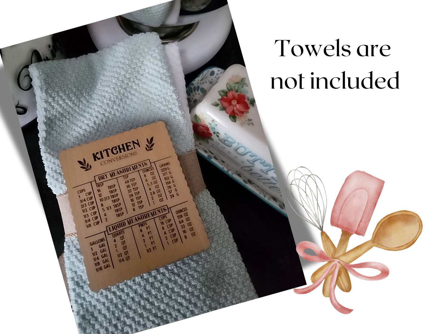 Handmade Wooden Kitchen Conversion Towel Tag