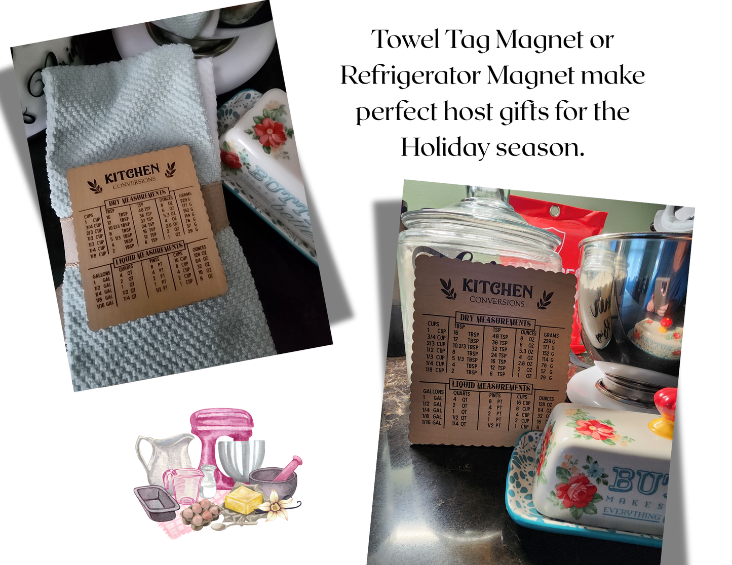 Handmade Wooden Kitchen Conversion Towel Tag