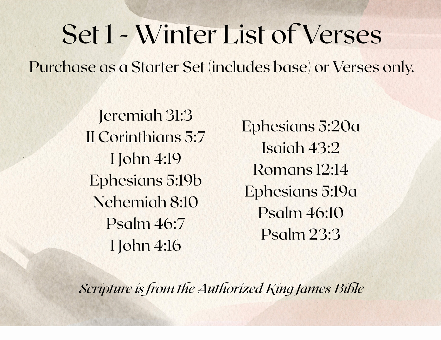 New Scripture of the Week Starter Set 13 KJV Bible Verses for Daily Encouragement