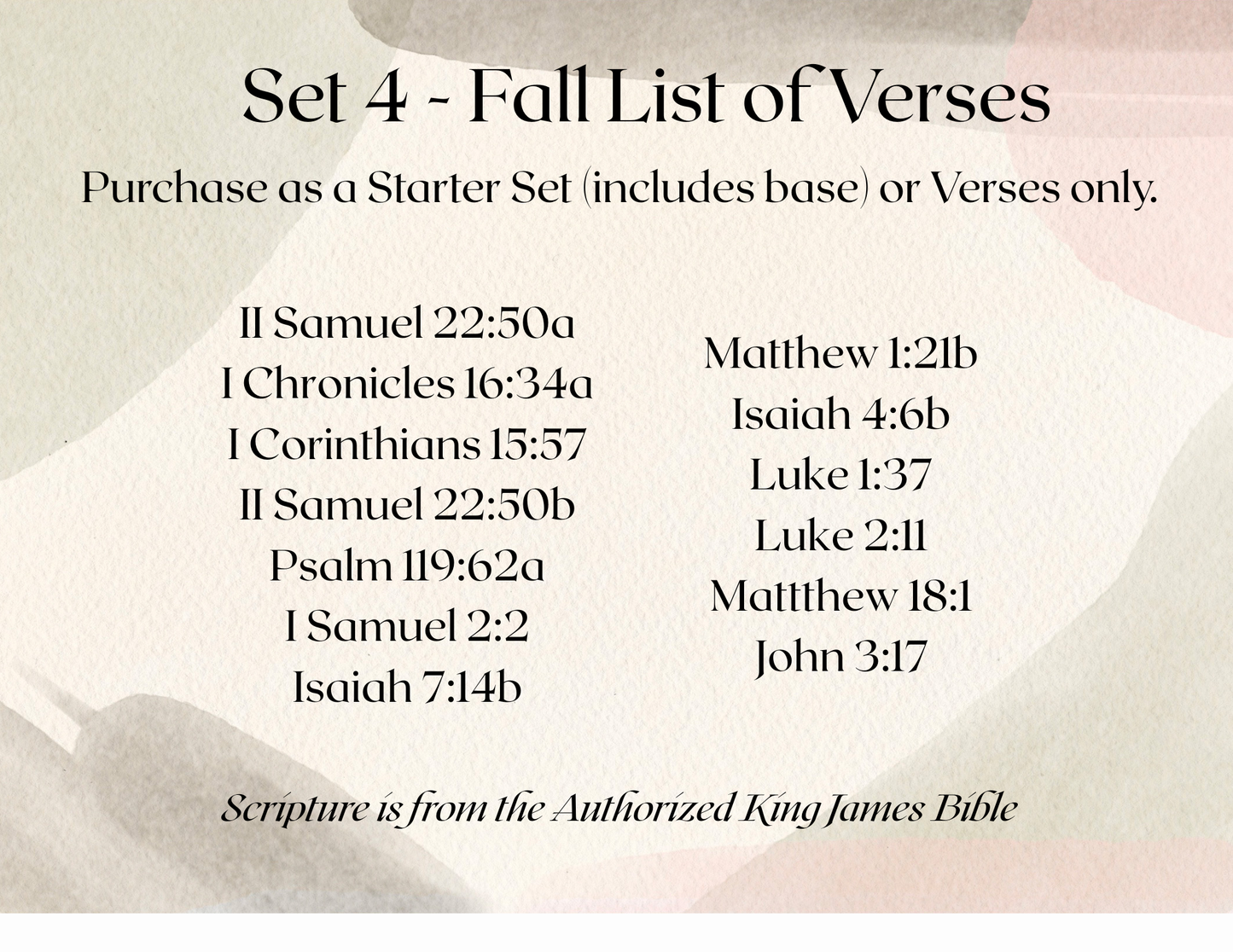 New Scripture of the Week Starter Set 13 KJV Bible Verses for Daily Encouragement