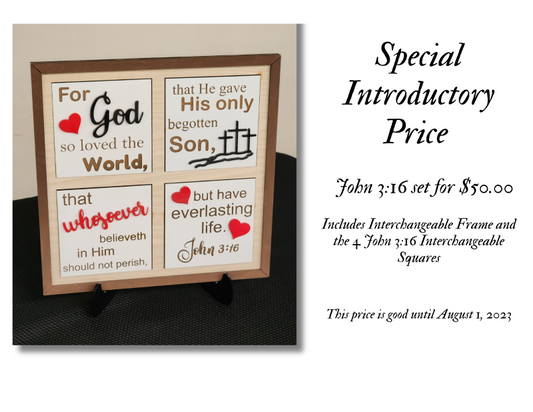 John 3:16 Interchangeable Frame and Insert Set