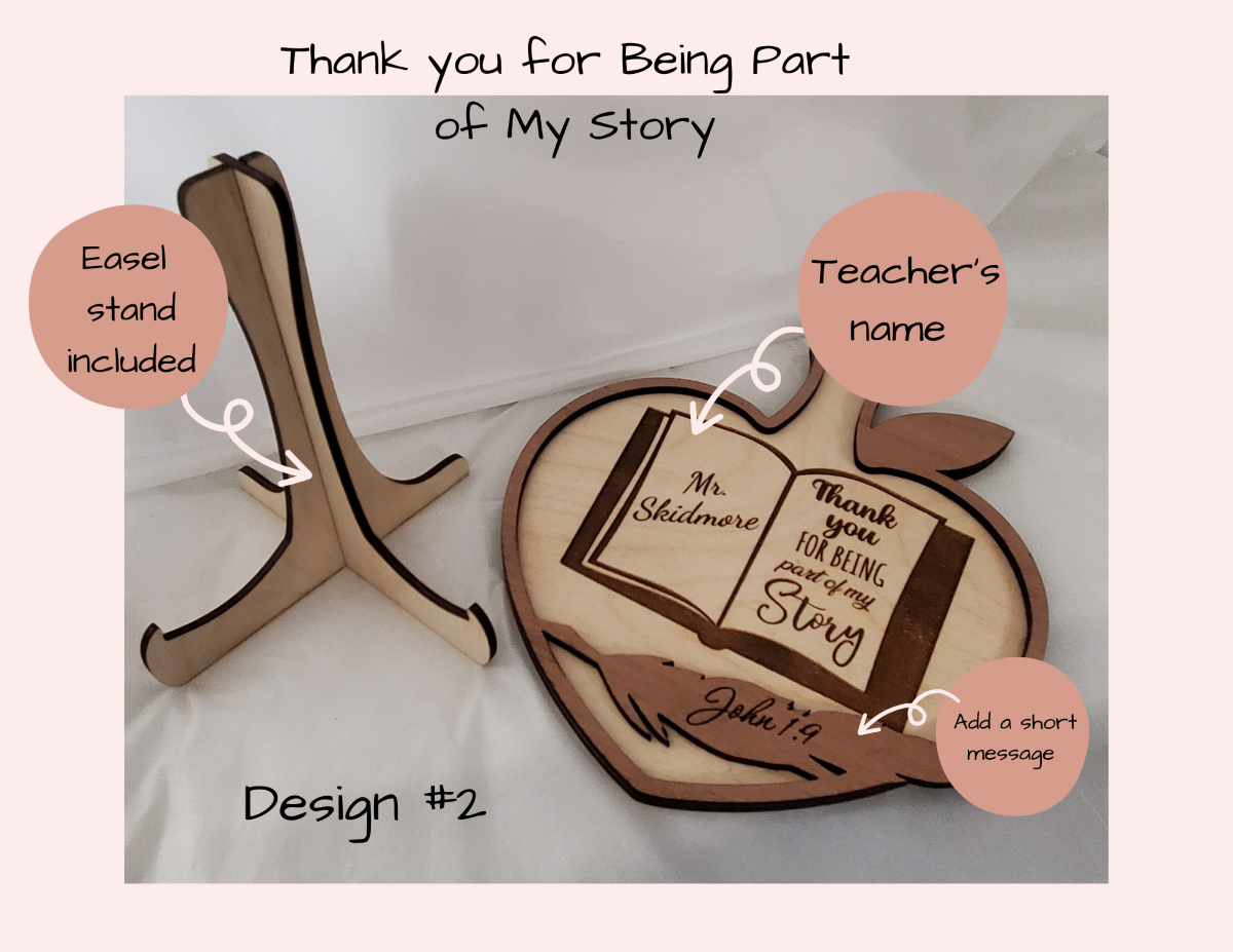 Teacher Desk Sign - Apple Shaped with Stand