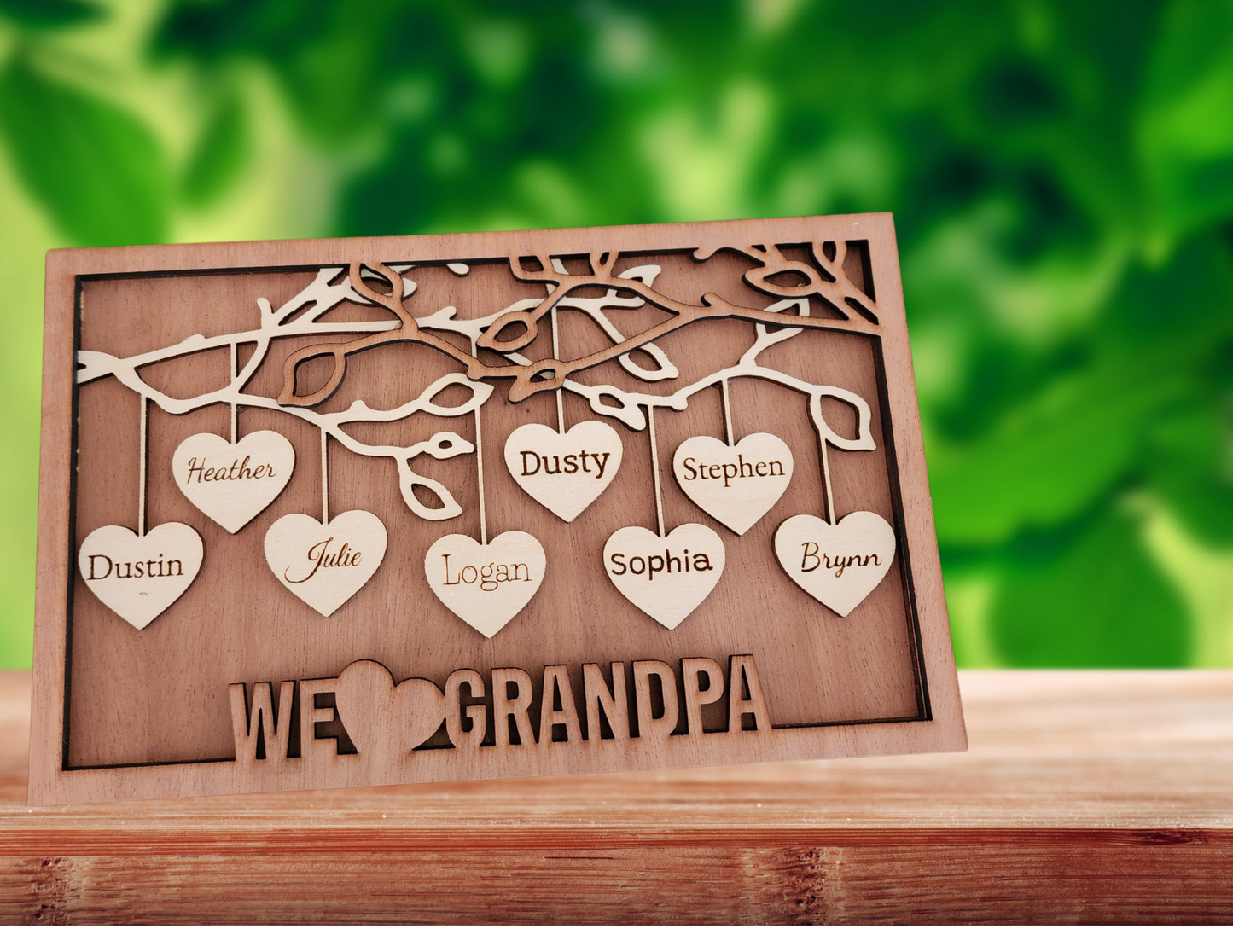 Dad "Hanging Hearts" Family Tree