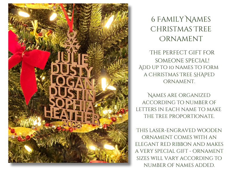 Family Names Christmas Ornament