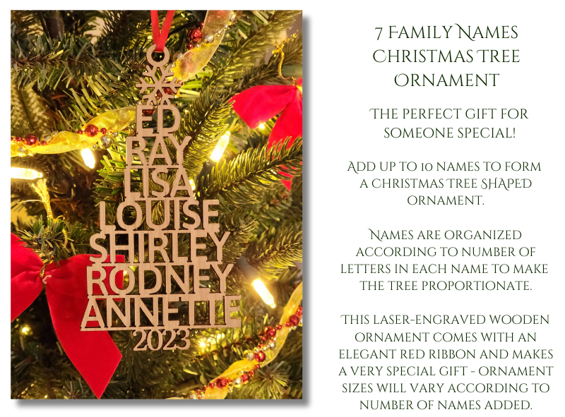 Family Names Christmas Ornament