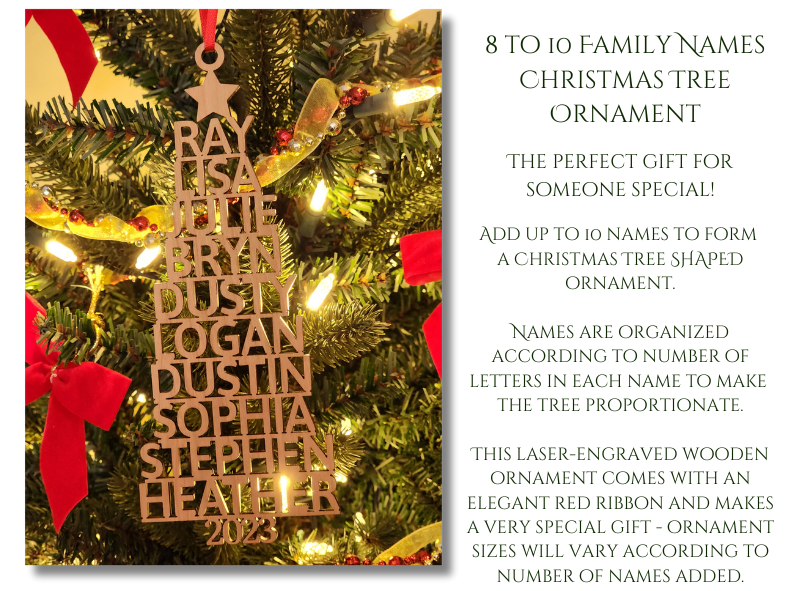 Family Names Christmas Ornament