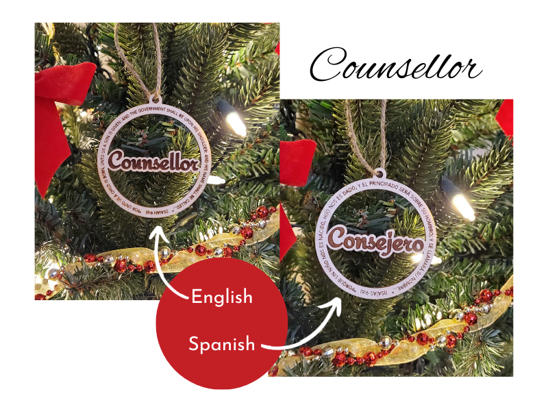 Names of Our Saviour Christmas Ornaments