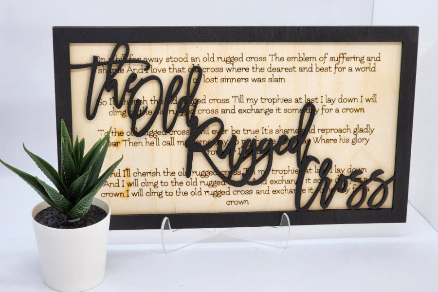 The Old Rugged Cross Wooden Sign