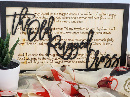 The Old Rugged Cross Wooden Sign