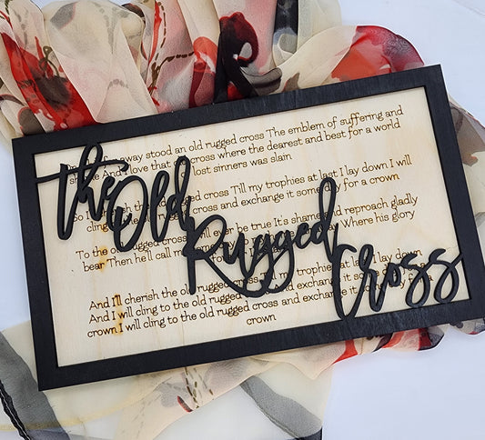 The Old Rugged Cross Wooden Sign