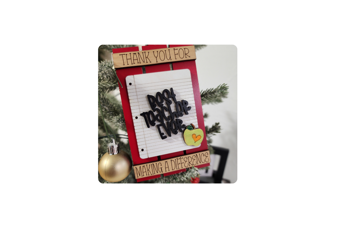 Best Teacher Ever Gift Card Holder Ornament