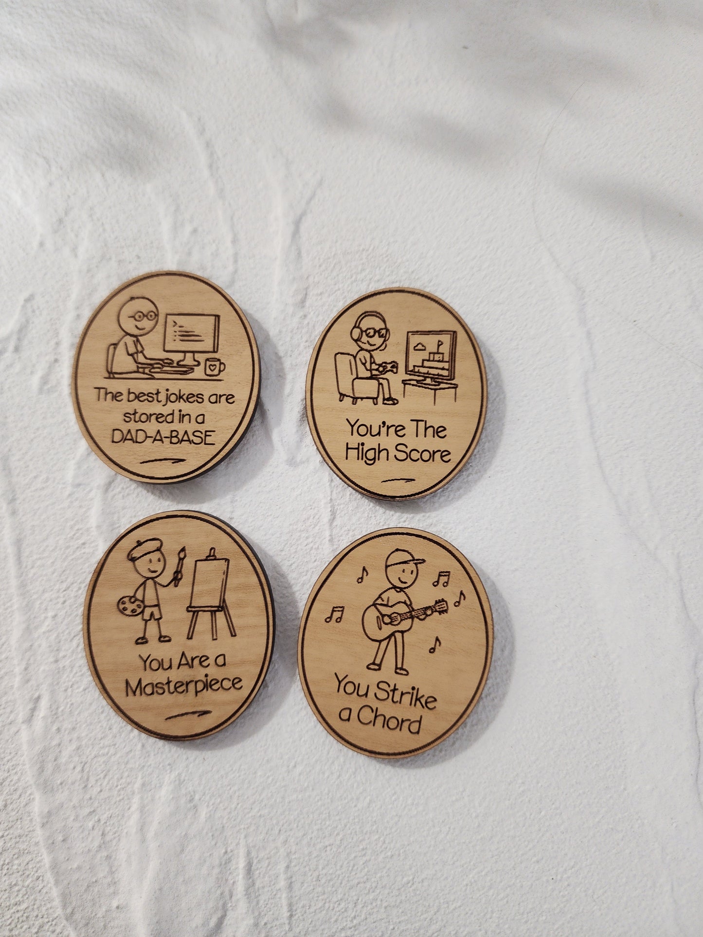 Dad Joke Magnets – Funny Laser Engraved Wooden Magnets