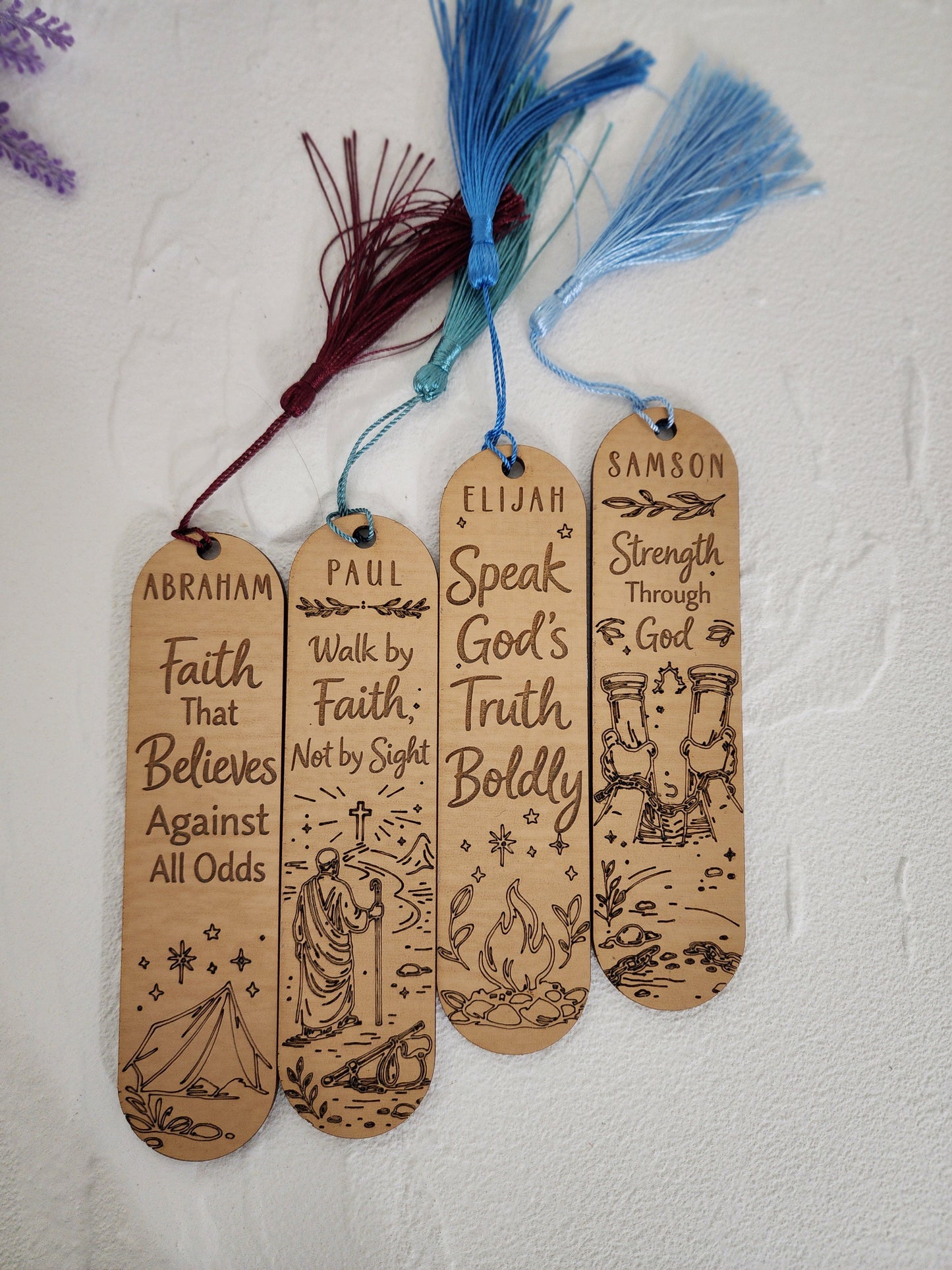 Men of the Bible Laser Engraved Wood Bookmark