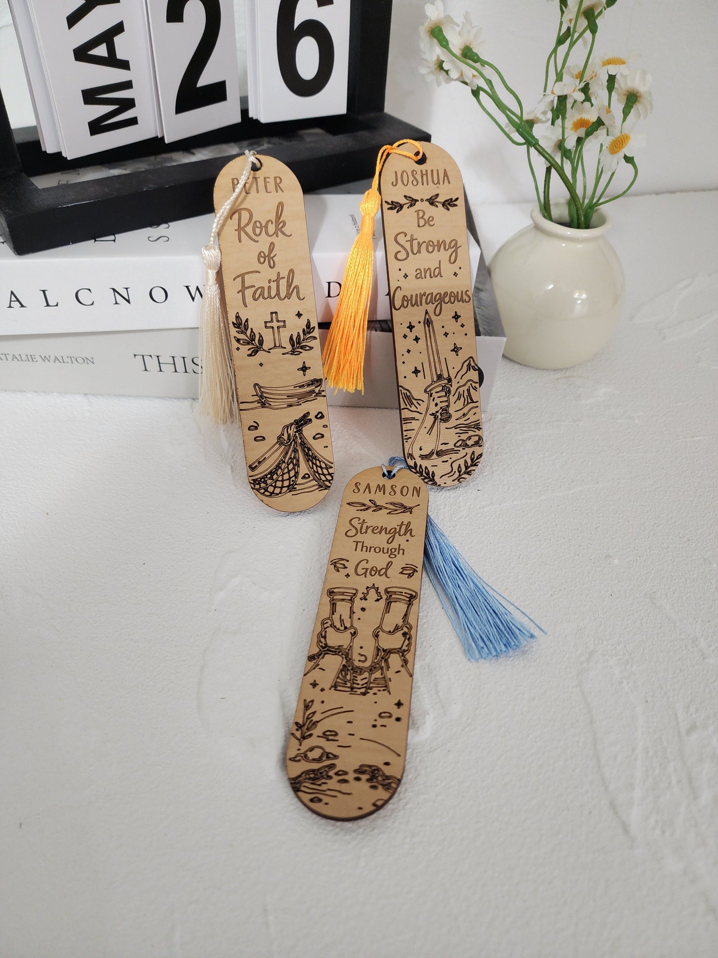 Men of the Bible Laser Engraved Wood Bookmark