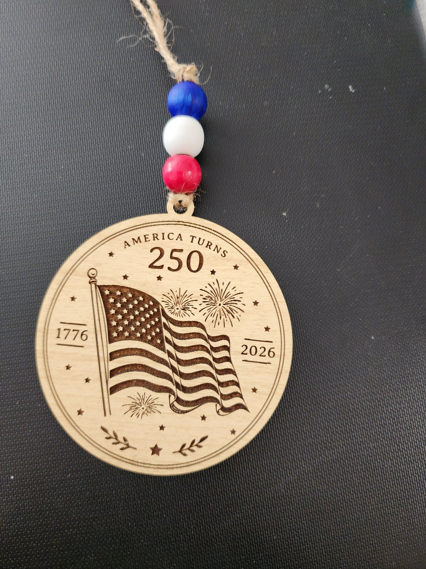 America Turns 250 Personalized Wooden Ornament
