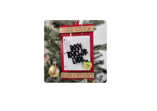Best Teacher Ever Gift Card Holder Ornament