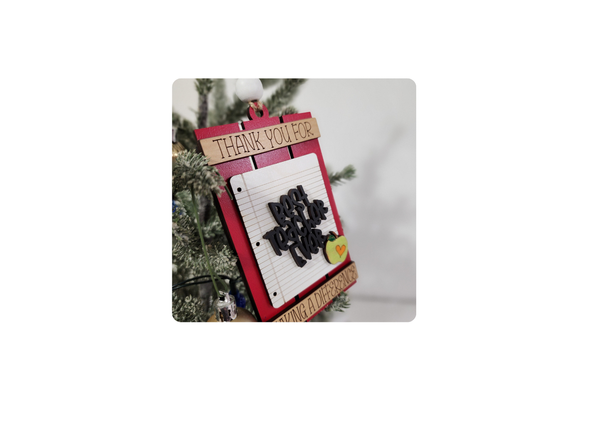 Best Teacher Ever Gift Card Holder Ornament