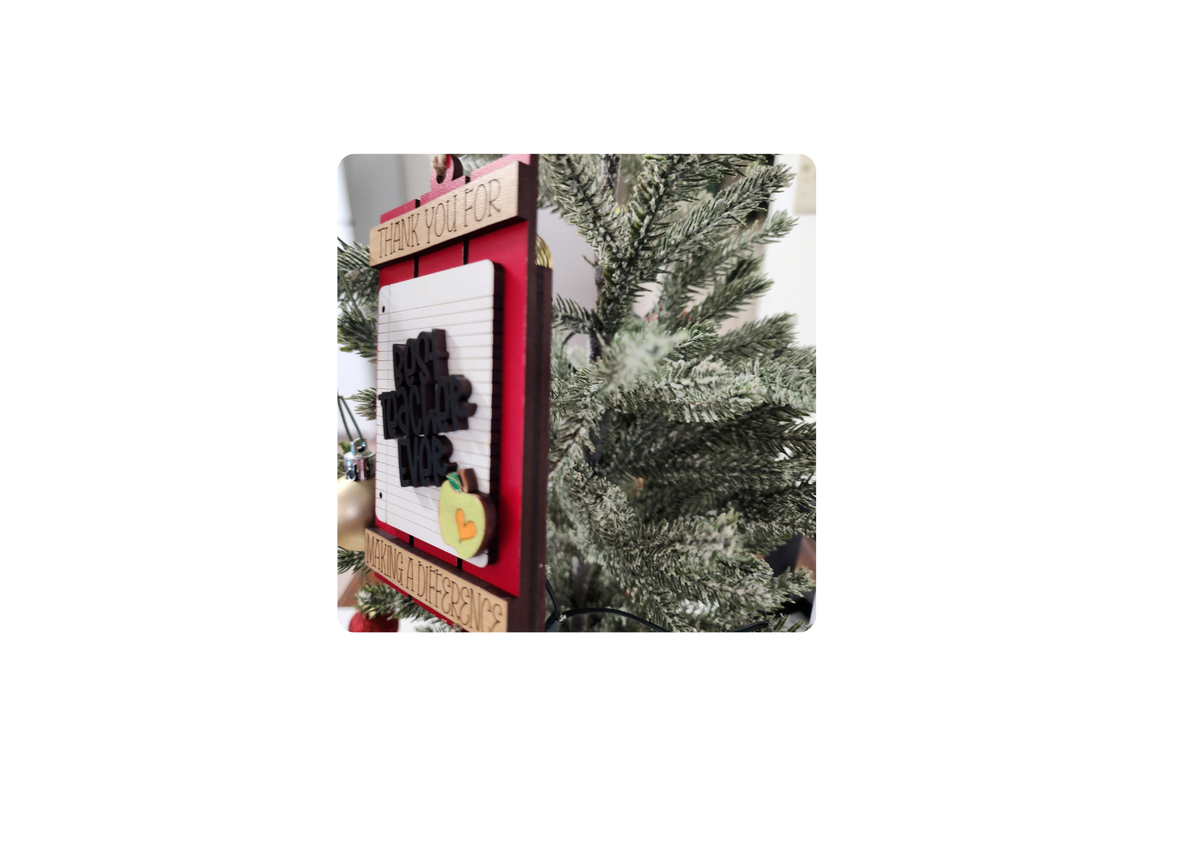 Best Teacher Ever Gift Card Holder Ornament