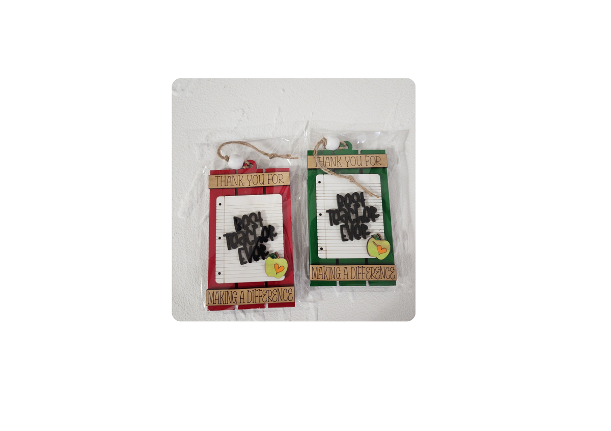 Best Teacher Ever Gift Card Holder Ornament