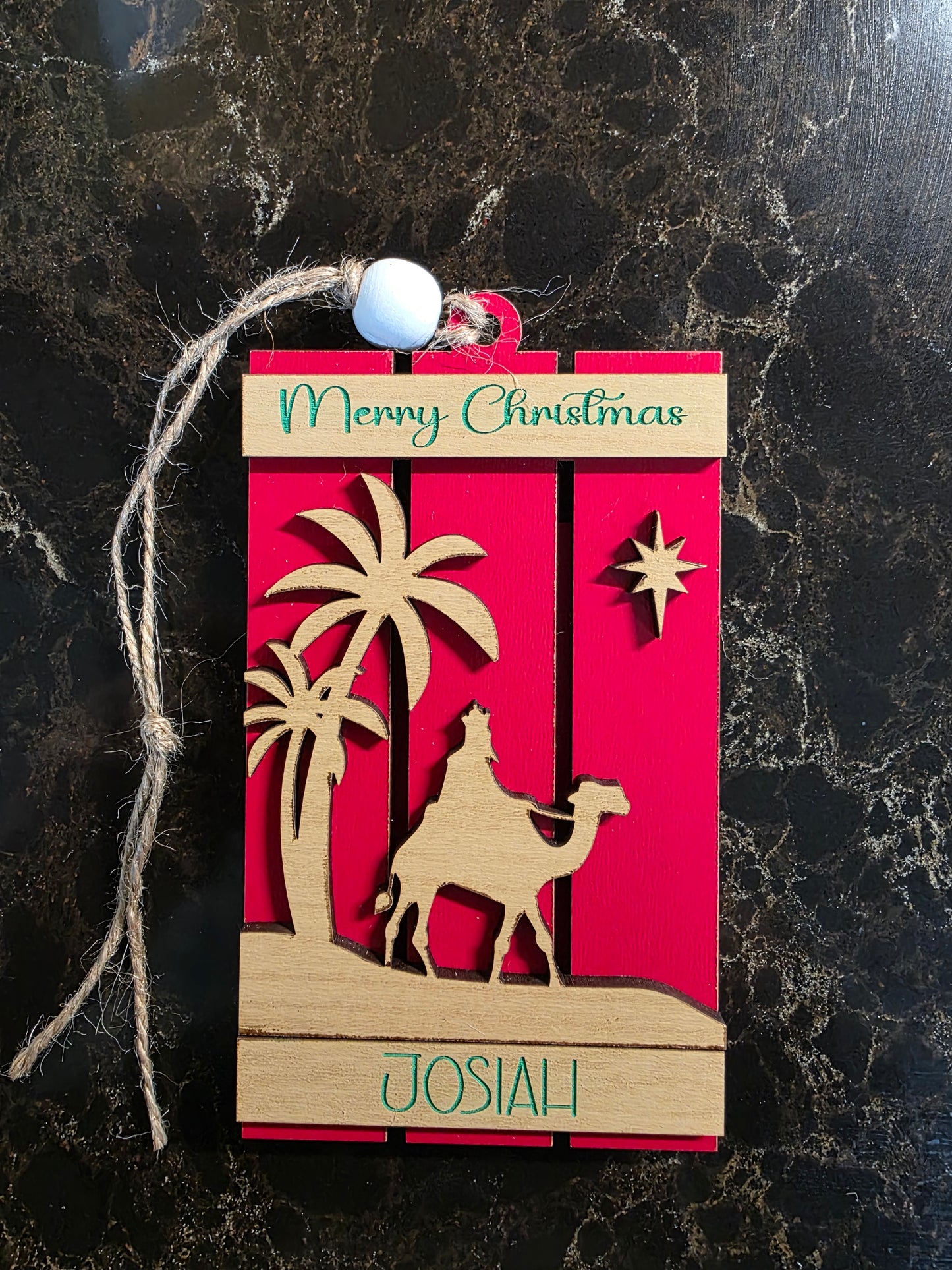Personalized Christmas Gift Card Holder – Handmade Wooden Ornament