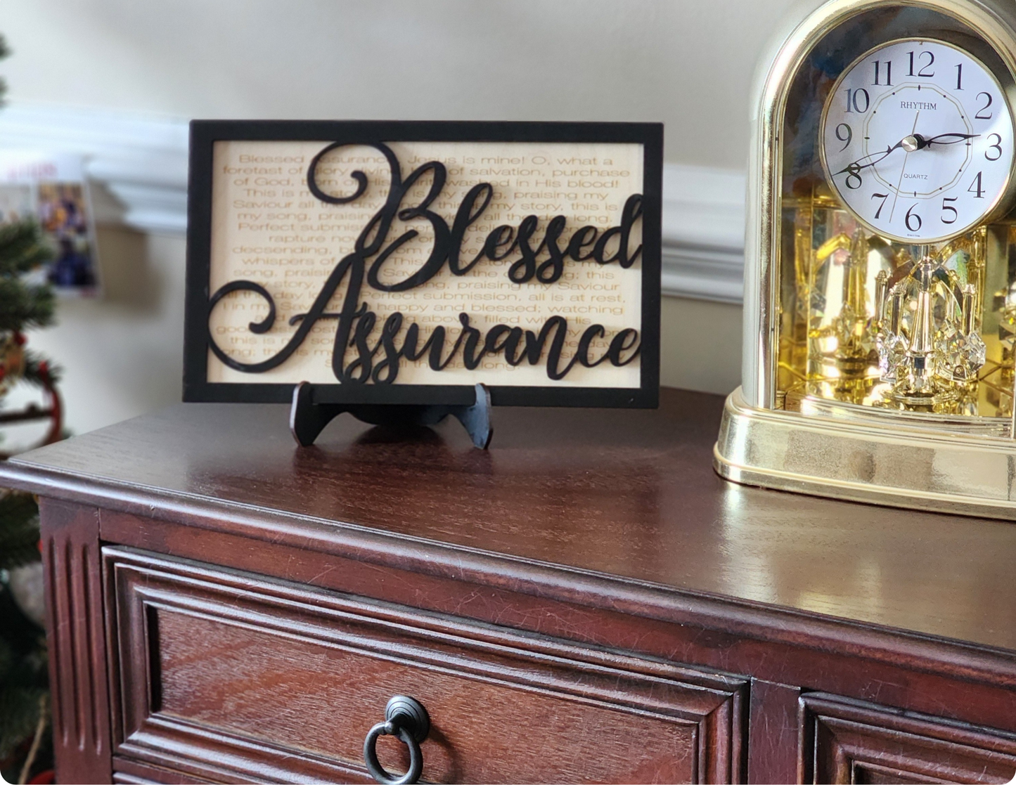 Blessed Assurance Hymn Sign – Christian Wall Decor Featuring the Beloved Hymn by Fanny Crosby