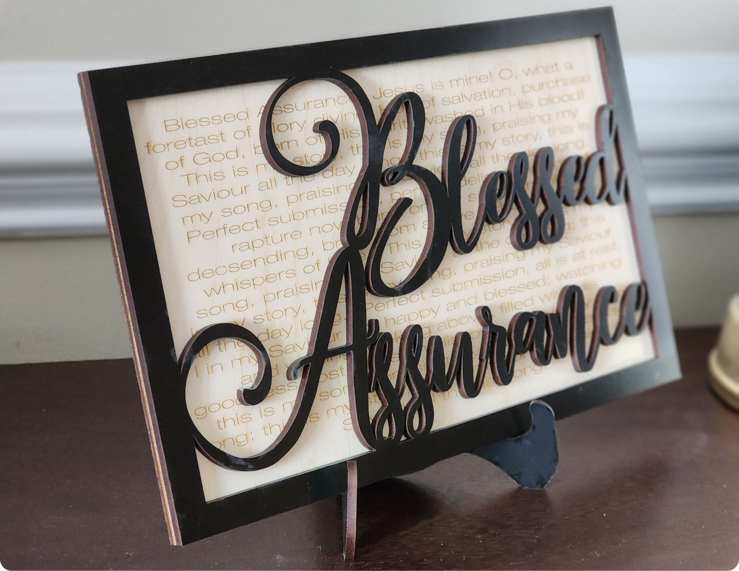 Blessed Assurance Hymn Sign – Christian Wall Decor Featuring the Beloved Hymn by Fanny Crosby