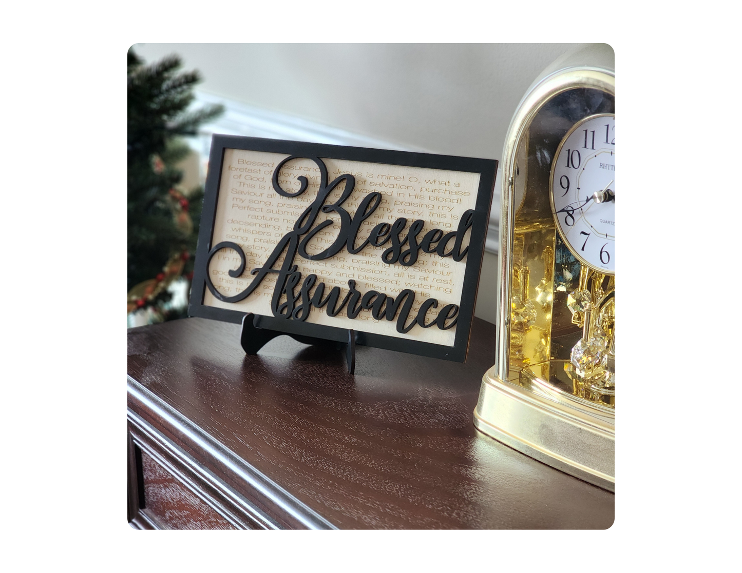 Blessed Assurance Hymn Sign – Christian Wall Decor Featuring the Beloved Hymn by Fanny Crosby