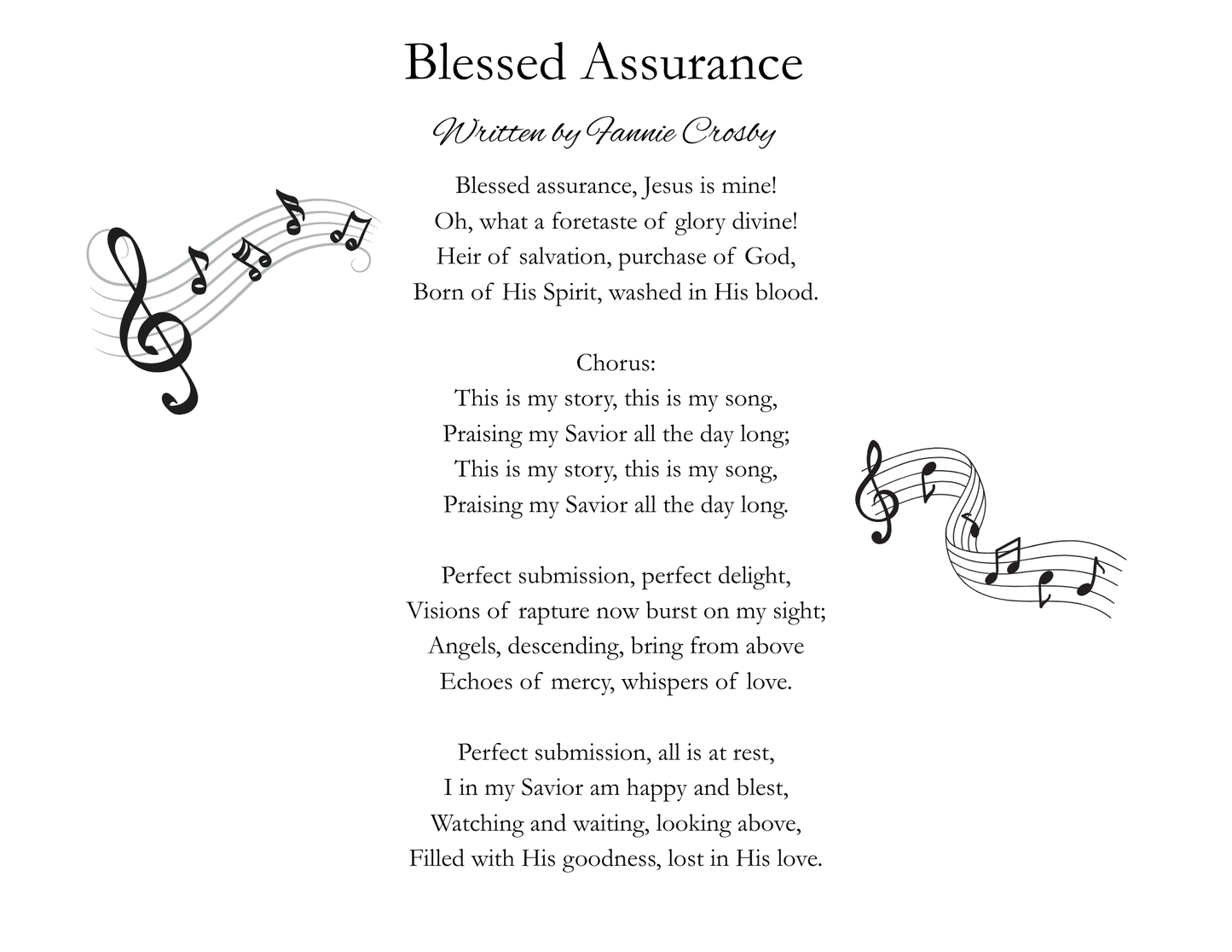 Blessed Assurance Hymn Sign – Christian Wall Decor Featuring the Beloved Hymn by Fanny Crosby