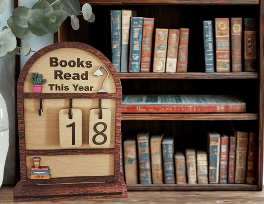 Personalized Wooden Book Tracker