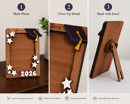 Graduation Photo Frame – Class of 2026 Wooden Picture Frame