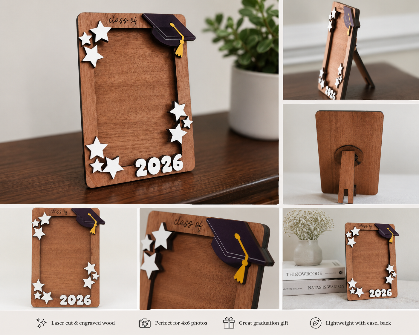 Graduation Photo Frame – Class of 2026 Wooden Picture Frame